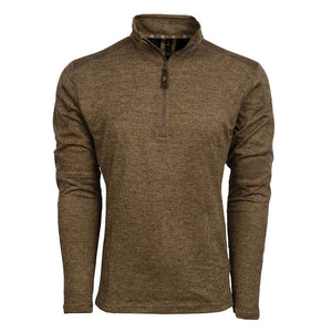 Men's Quarter Zip Pullover - Heather Chocolate